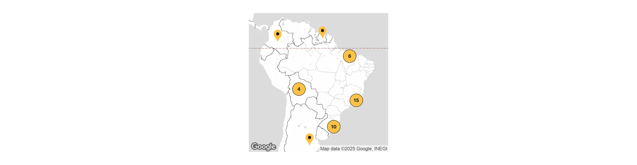 Exemplo de Gráfico de Mapa Geográfico